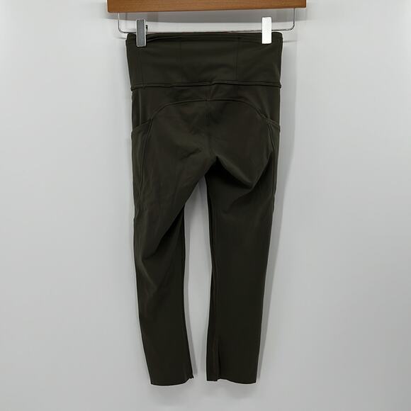 Lululemon Fast and Free Crop II 19" *Non-Reflective - Dark Olive - 2 - Picture 5 of 7